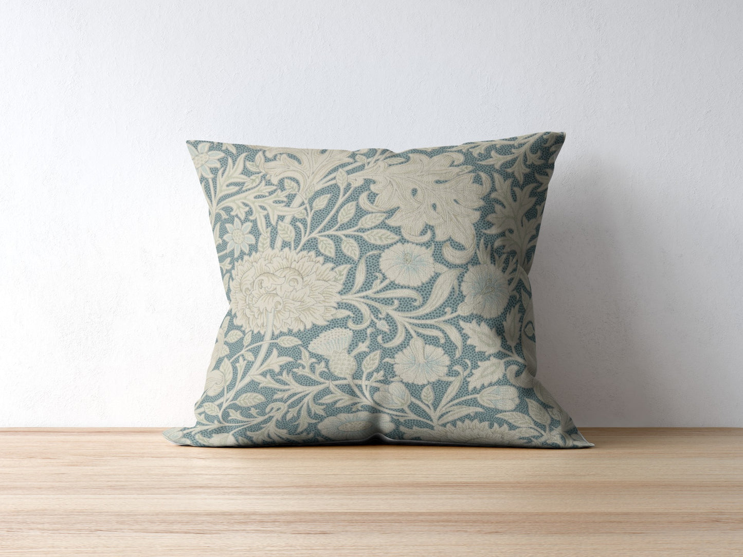 Chrysanthemum Outdoor Pillow William Morris Blue Grey
